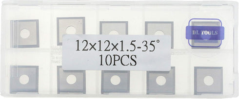 DLtools 12mm Carbide Inserts for Wood, 4-Edge Square Straight Replacement Cutters for Woodworking
