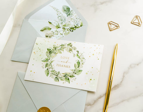 4x6 20-Pack) Gooji Greenery Thank You Cards with Envelopes (Bulk Bridal Shower Thank You Cards with Envelopes |