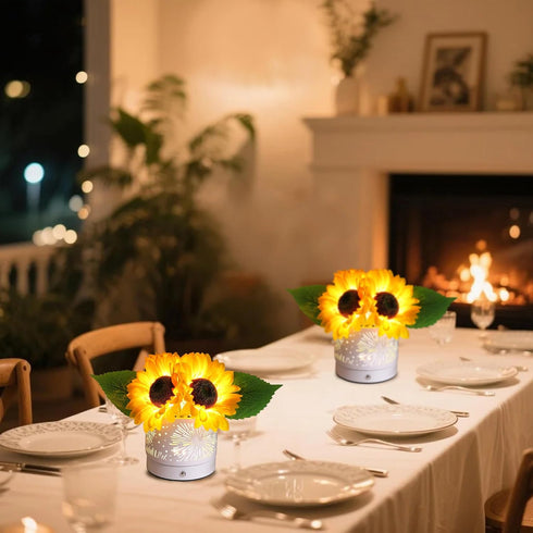 Sunflower Lamp Gifts for Women, Night Light Flower Lamp Decor for Bedroom Office Weeding Bar, Valentine's Mothers Day