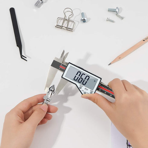 Digital Caliper, 8" Waterproof Electronic Vernier Caliper, Industrial Stainless Steel Measuring Tool with Large LCD