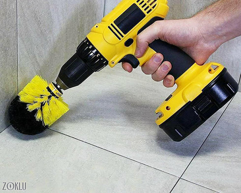 3 Set 2/3.5/4 1/4" Pcs Drill Brush Attachments for Cleaning - Drill Brush Scrubber with Nylon Bristles, in Heads, Hex