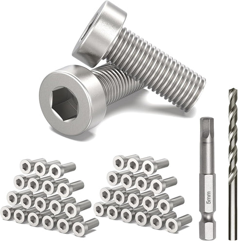 TooTaci 40 Pack Upgraded Protector Sleeves with Hexagon Thread for Wood Posts, T316 Stainless Steel