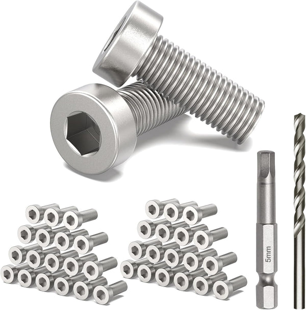 TooTaci 40 Pack Upgraded Protector Sleeves with Hexagon Thread for Wood Posts, T316 Stainless Steel