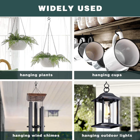20 PCS Q-Hanger Hooks for String Lights, Ceiling Hooks for Hanging Plants, Wind Chimes, Bird Feeders, Lanterns