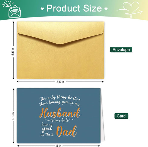 Chenive Father's Day Card from Wife, Fathers Day Card for Husband, Pregnancy Announcement Card, Husband Birthday Card