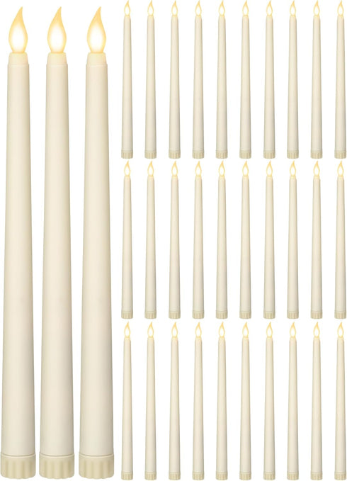 Retisee 30 Pcs 11 Inch Flameless Taper Candles LED Candles Bulk Battery
