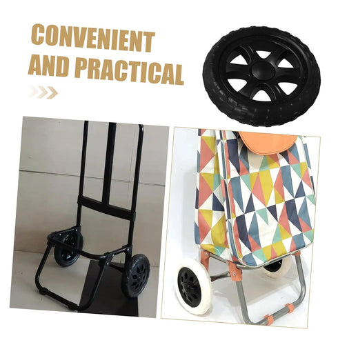 2pcs Holibanna Black Rubber Caster Wheels for Foldable Utility Cart Heavy Duty Replacement Rolling Cart Accessories