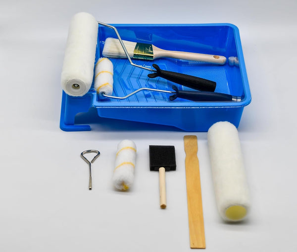 Hardware Plastics Company 12 Piece Home Paint Kit - Brush, Paint Tray, Liner, Roller, Mini