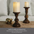 4x6 Inch 5-Hour Mikasa LED Wax Pillar Candle, White Wavy Flameless Candle with Dancing Flame Effect and Timer - Battery