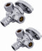 (Pack of 2) EFIELD Multi-turn Dual Outlet Angle Stop Valve, 1/2" Expansion F1960 Pex-a Pipe Inlet x (3/8 inch x 3/8