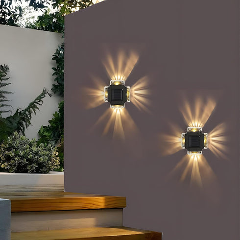 3 IP65 Solar Wall Lights Outdoor, Modes Motion Sensor Solar Lights with Waterproof, LED Wall Sconce for House Yard