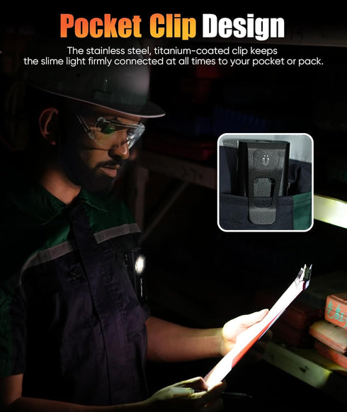 Slim Magnetic Work Light, 1000 Lumens LED Rechargeable Work Light with Two Magnetic Bases for Car Repairing
