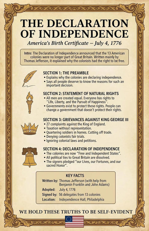 Set (12 Pack) 11x17 JELLY BEAN GENIUS US Founding Documents Poster - Constitution, Bill of Rights, Declaration