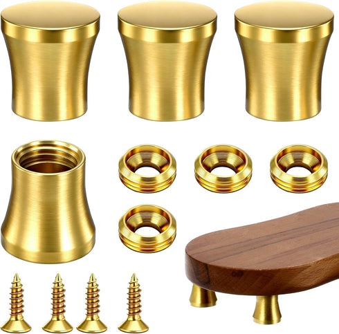 Fibraze 4 Pcs Brass Cutting Board Feet, Feet for Cutting Board 0.59 Inch