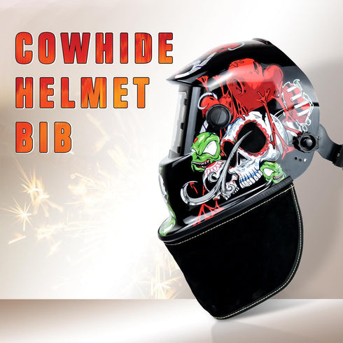 Heat-Resistant Leather Welding Bib for Enhanced Protection - Fits Most Helmets
