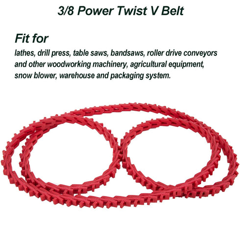 KAKO Link V Belt, 3/8" Power Twist V Belt 5 Feet, Adjustable Link V-Belt Drive Belt for Lathes and Drill Press