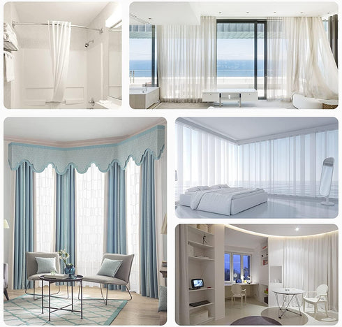 Alloy Plastic Windows and Balcony Curtain Track Soft Curved Rail Accessories (2 Meters)