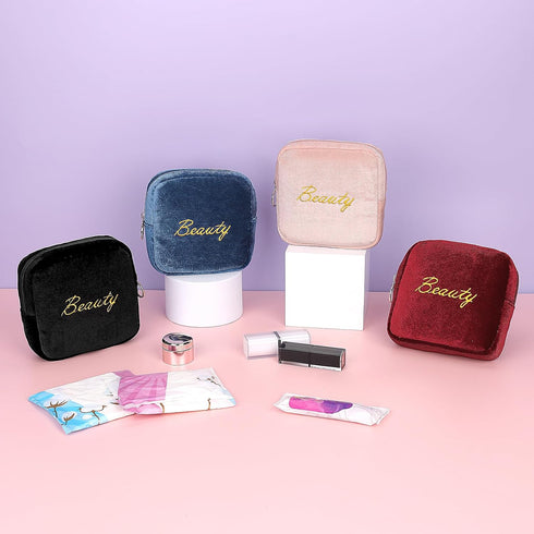 SIDESUGAR Flannel Sanitary Napkin Storage Bags Menstrual Cup Pouch Portable Zipper Nursing Pad Holder Tampons Collect