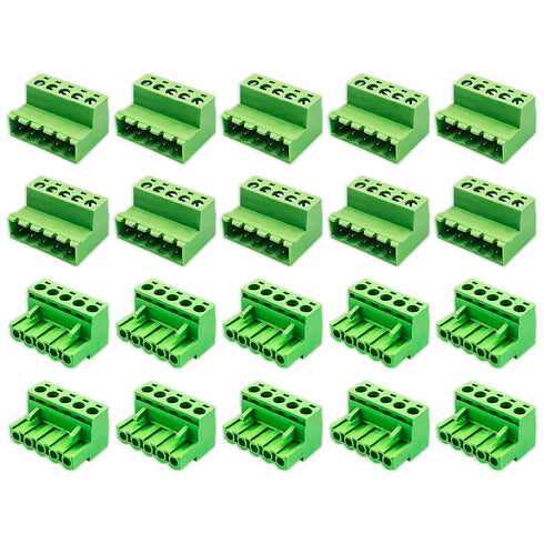 10 Pairs 5 Pin 5.08mm Pitch PCB Mount Screw, 10Pcs Phoenix Type Connector PCB Mount Terminal Block with 10Pcs Plug
