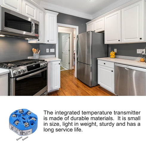 PT100 Temperature Sensor, Integrated Transmitter 0°c to 200°c 0-10V for Electric Power Research, Light Industry and