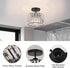 Decoluminner Crystal Ceiling Light Semi Flush Mount Ceiling Light Crystal Chandelier Hallway Light fixtures Black Close