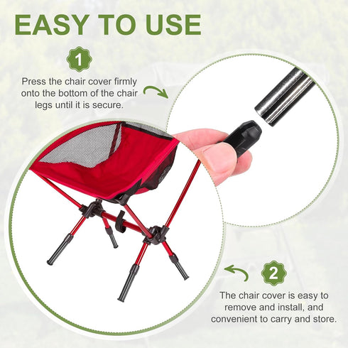 16Pcs 0.59 Inch uxcell Camping Chair Foot Cover, Plastic Table Legs Feet Covers Furniture Floor Protector for Outdoor