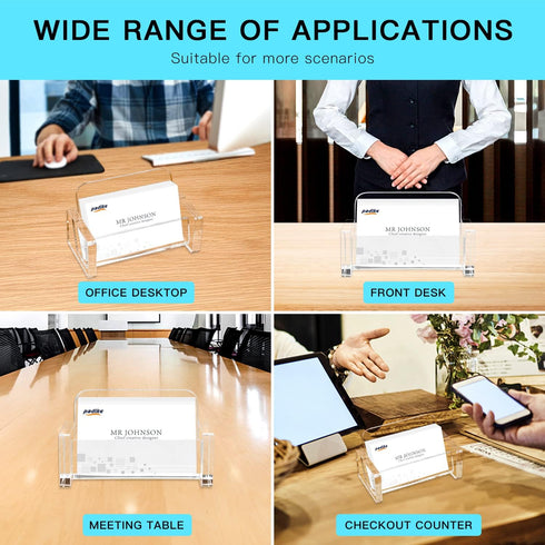 Padike Acrylic Business Card Holder, Clear Business Card Stand for Desk Display