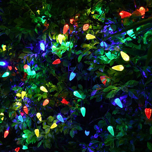 Huacenmy C6 50 8 Solar Christmas Lights Outdoor Strawberry String Lights, LED Christmas Fairy Lights LEDs Solar