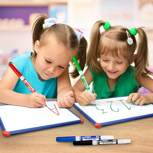 Dry Erase Markers Fine Tip, Whiteboard Markers, Bundle of Fine Tip Dry Erase Markers and Dry Eraser, White Board Markers Dry Erase, Dry Erase Markers for Kids, School Supplies and Teachers by EXTRIC