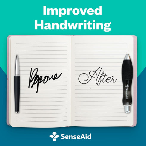 Fat Heavy Weighted Pens | Set of Two Super Big Pens with TWO BONUS INK REFILLS for Arthritis Aid