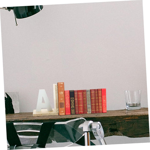 KALLORY Letter a Shaped Wooden Book Holder Book End for Desk Stylish Reading Organizer for Home Office Classroom