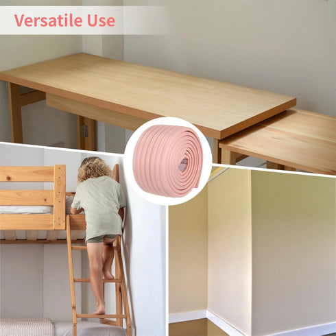 Calolin Bunk Bed Ladder Cover, Pink Soft Foam Double Layer Safety Padding with Self Adhesive Backing, Non Slip Stair