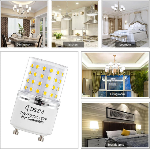 GU24 LED Bulb 15W Non-Dimmable, 120 Watt Equivalent, 1200lm 5000K Daylight, 4-Pack TwistLock Ceiling Light Bulbs