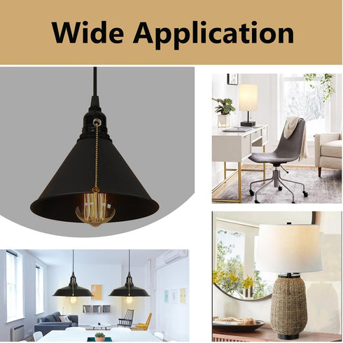 Switch,3 Pack E26 E27 Phenolic Medium Base Light Socket with Pull Chain TWDRTDD Black Period Style Edison Retro Pendant