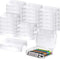 BeapTcely 30 Pcs Plastic Crayon Box with Hinged Lid Clear Storage Containers Crayon