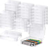 BeapTcely 30 Pcs Plastic Crayon Box with Hinged Lid Clear Storage Containers Crayon