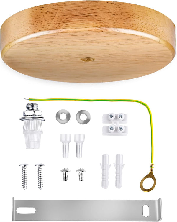Arturesthome Wooden Ceiling Canopy Kit with Hardware, Handmade Natural Wood Ceiling Plate for Pendant Light or Hanging