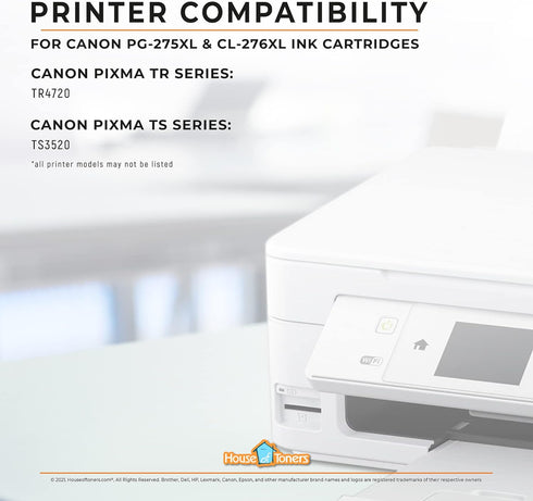 Remanufactured 2-Pack High Yield Ink Cartridges for Canon PG-275XL Black & CL-276XL Color, Replacement for PIXMA TR4720