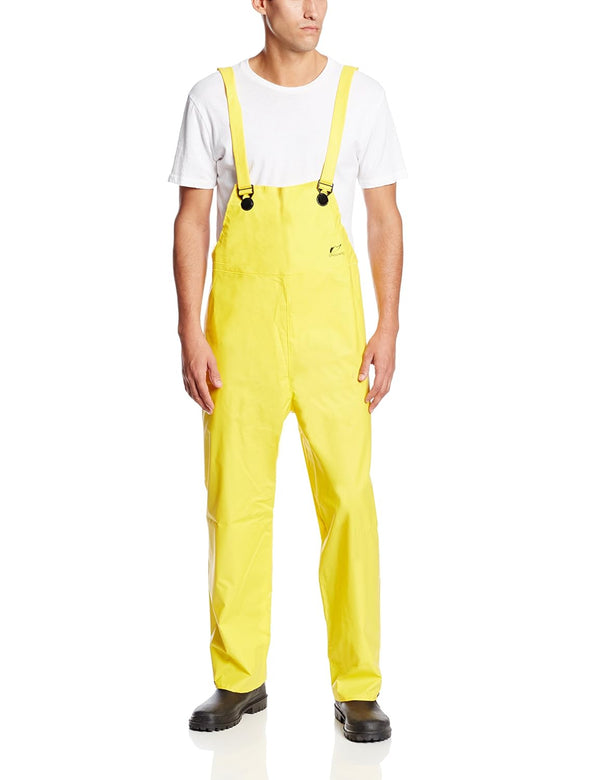 DUNLOP ONGUARD 78050 PVC/Nylon/PVC Scrim Tuftex Bib Overall with Plain Front, Yellow,