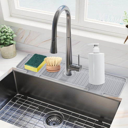 Amerner 20 inch Kitchen Sink Splash Guard, 10 Large Slope & Adaptable