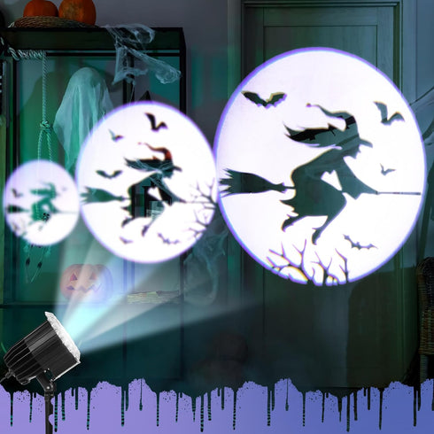 Lingvee 1 Halloween Projector Light with Film Slides Holiday LED Projector Lights Outdoor Reflectors Waterproof