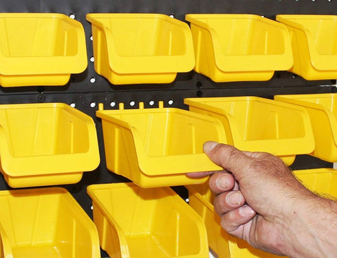 WallPeg Pegboard Bins Garage Organization, 12 Pack Kit PB-8, Tool Organizer for Hardware, Craft Room, Storage