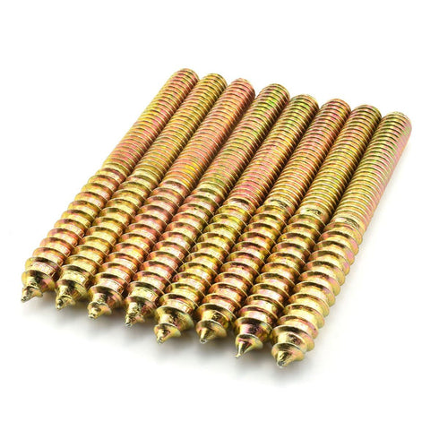 8 Pack 5/16-18 x 3 Inch Hanger Bolts, Double Headed Self-Tapping Screws for Furniture