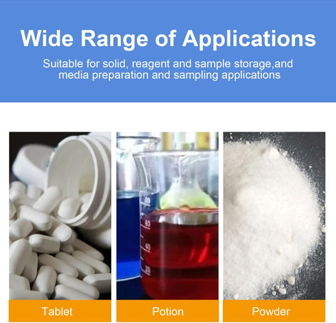Heyiarbeit Plastic White Translucent Lab Chemical Reagent Bottle 500ml, Wide Mouth Liquid Storage Container, 5pcs