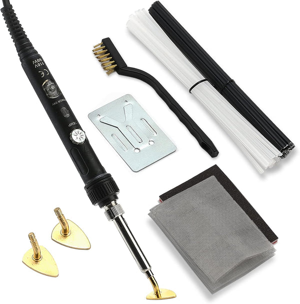 Plastic Welding Kit for Surface Repair, Adjustable Temperature Welder Tool for Car Bumper, Kayak, Canoe, 110V 80W