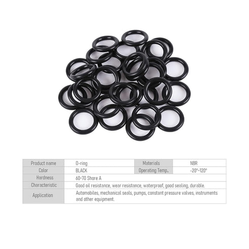 50 PCS Nitrile Rubber O Ring, 7.5mm OD 4.5mm ID, Metric Buna-N NBR Sealing Gasket for Plumbing and Automotive