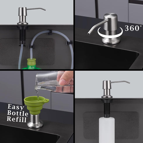 -16oz Countertop 4 Inch 47 Inch Styever Soap Dispenser for Kitchen Sink with Pump Bottle Built in Dish soap Dispenser