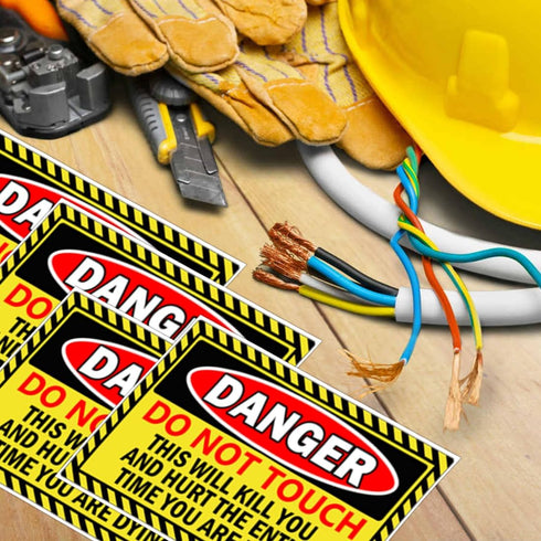 Do Not Touch Stickers "DO NOT Touch" Danger Warning Labels, 5 x 7 Inch Electrical Shock Hazard Vinyl Decals