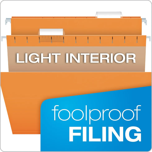 Pendaflex Recycled Hanging Folders, Legal Size, Orange, 1/5 Cut, 25/BX