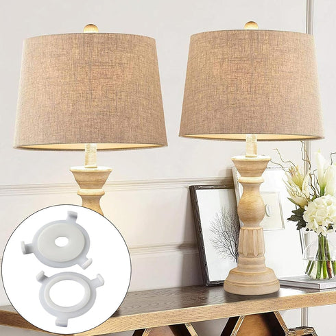 10Pcs NICENEEDED Lamp Shade Adapter Ring, Lampshade Reducer Rings Light Shade Replacement Washer Adapter White Plastic